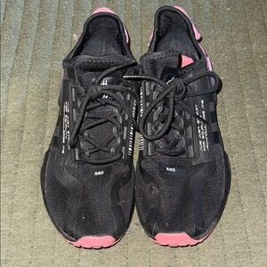 adidas Black Sneakers with Pink Accents - Women's Athletic Shoes
